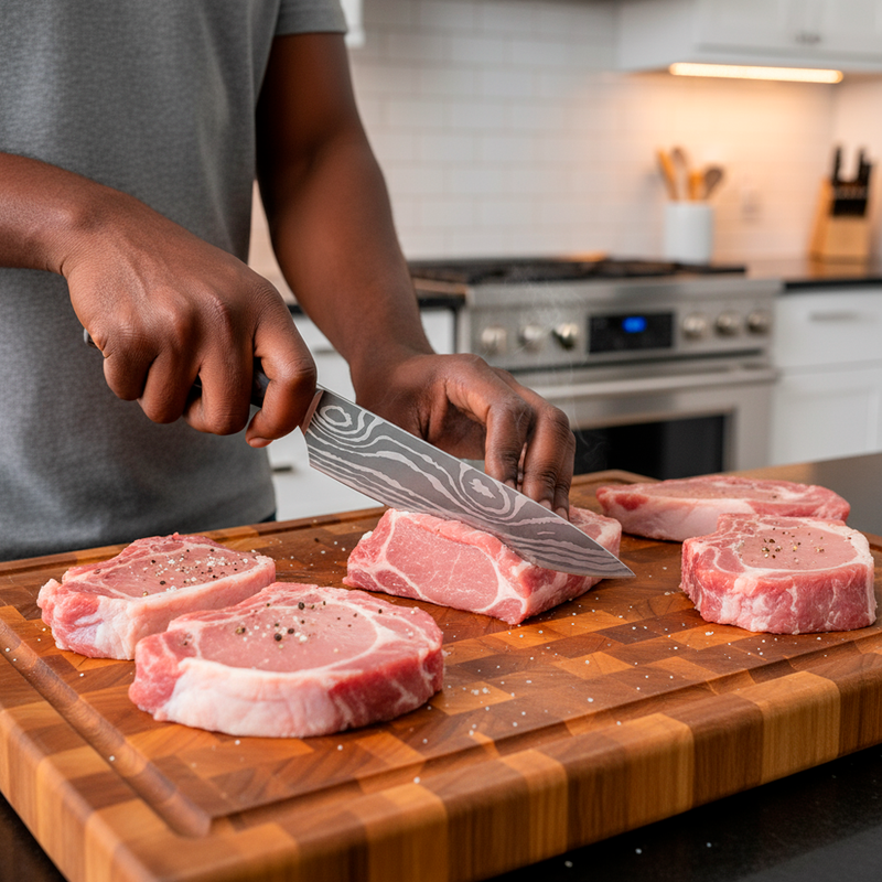 Conjunto de Facas Profissionais em Aço Damasco