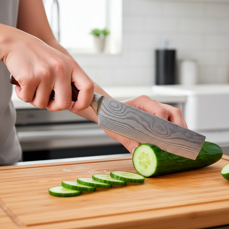 Conjunto de Facas Profissionais em Aço Damasco