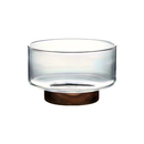 Tigela de Vidro com Base de Madeira