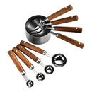 Conjunto de Medidores em Aço Inox e Cabo de Madeira