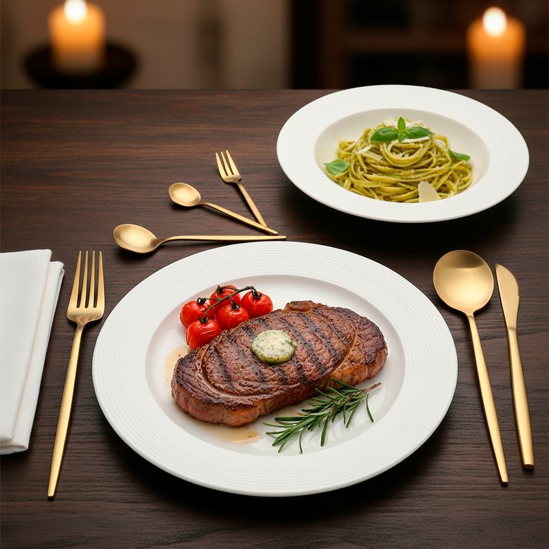 Kit de 30 Talheres Modernos em Aço Inox