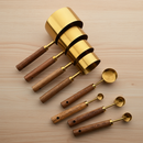 Conjunto de Medidores em Aço Inox e Cabo de Madeira