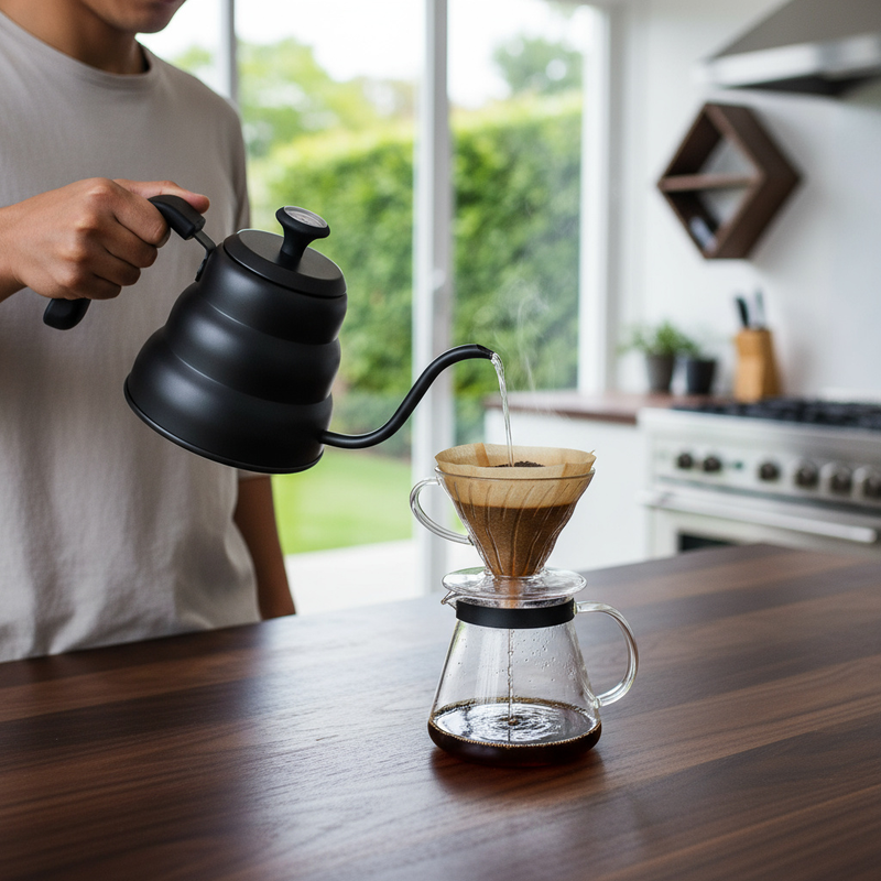 Bule de Café em Aço Inox com Bico de Ganso
