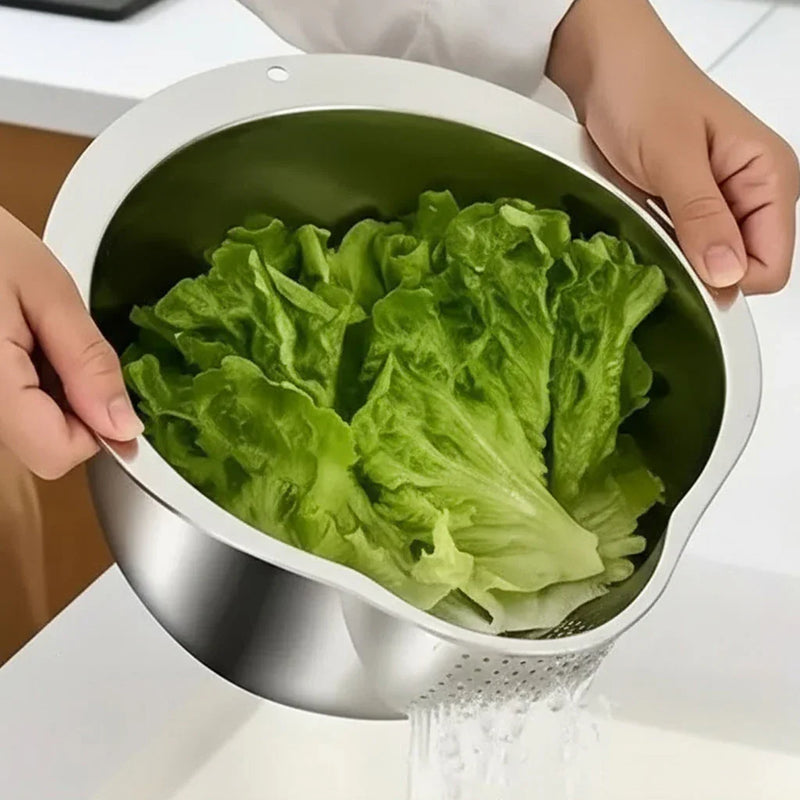 Tigela Escorredora em Aço Inox