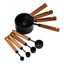 Conjunto de Medidores em Aço Inox e Cabo de Madeira