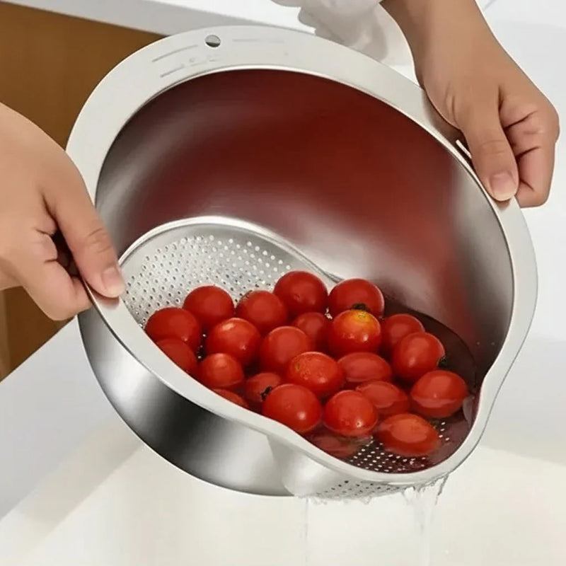 Tigela Escorredora em Aço Inox