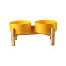 Tigela Pet de Cerâmica com Suporte de Madeira