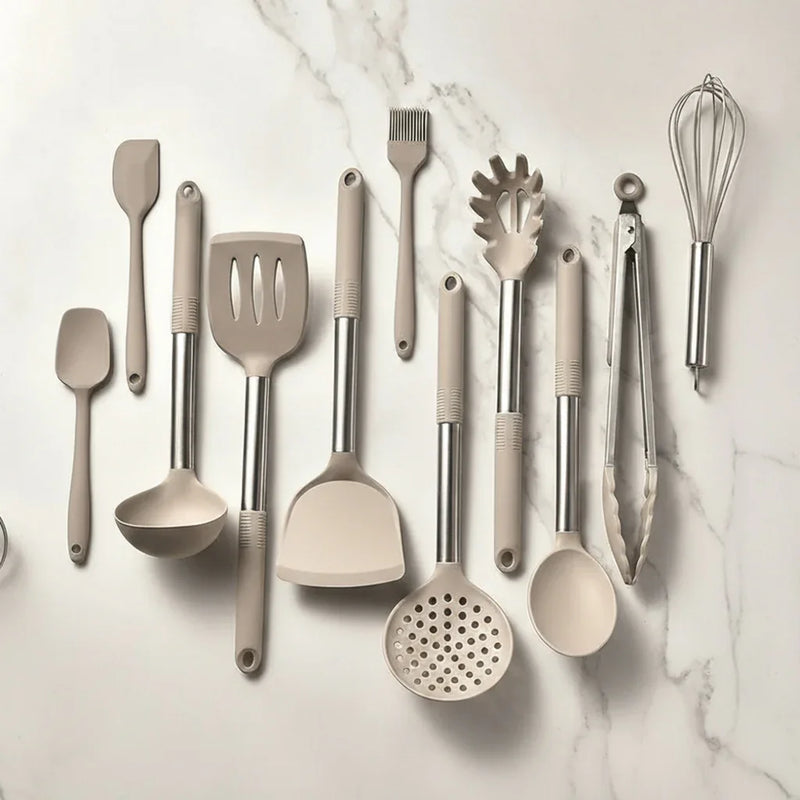 Kit de Utensílios de Cozinha 12 Peças com Base 360°