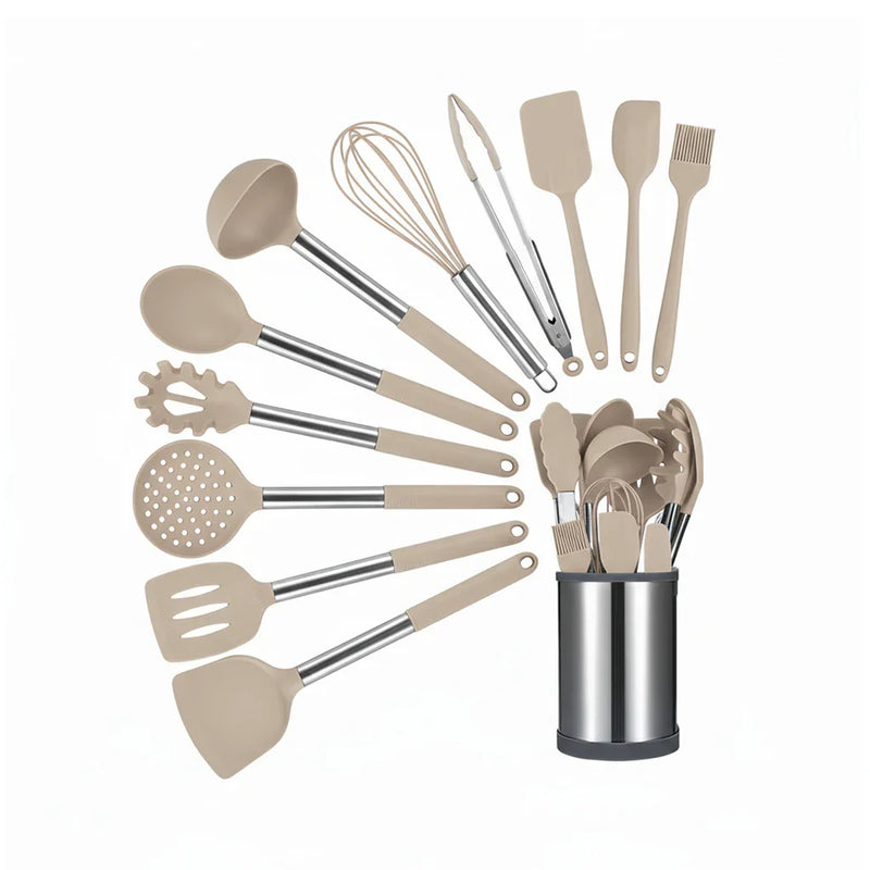 Kit de Utensílios de Cozinha 12 Peças com Base 360°