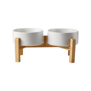 Tigela Pet de Cerâmica com Suporte de Madeira