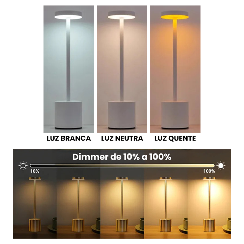 Luminária LED Alba de Mesa com Toque Sensível