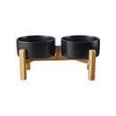 Tigela Pet de Cerâmica com Suporte de Madeira