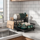 Escorredor de Pratos Ajustável em Aço Inoxidável