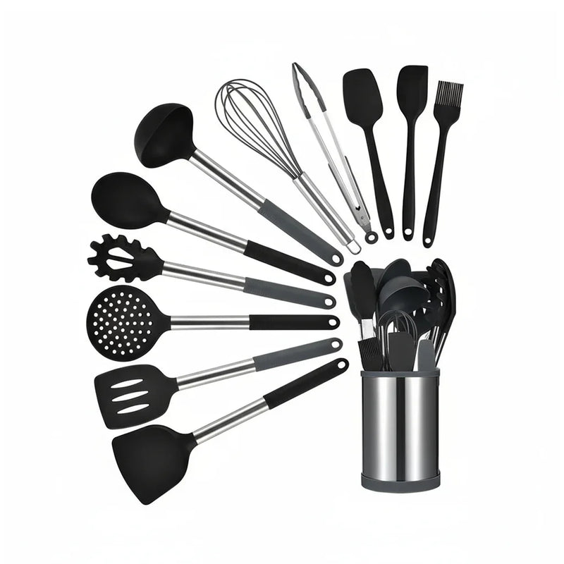 Kit de Utensílios de Cozinha 12 Peças com Base 360°