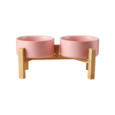 Tigela Pet de Cerâmica com Suporte de Madeira